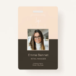 Tarjeta De Identificación Compañía fotográfica de empleado con logotipo