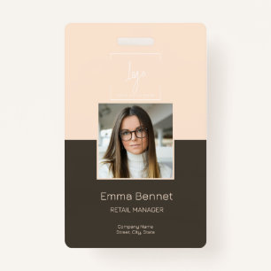 Tarjeta De Identificación Compañía fotográfica de empleado con logotipo