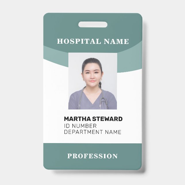 Tarjeta De Identificación Compañía fotográfica de enfermeras de hospital ver (Parte frontal)