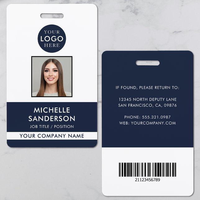 Tarjeta De Identificación Company Logo Staff Barcode Employee Photo ID (Company Logo Staff Barcode Employee Photo ID Badge)