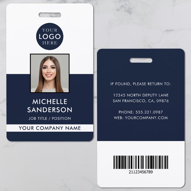 Tarjeta De Identificación Company Logo Staff Barcode Employee Photo ID (Company Logo Staff Barcode Employee Photo ID Badge)