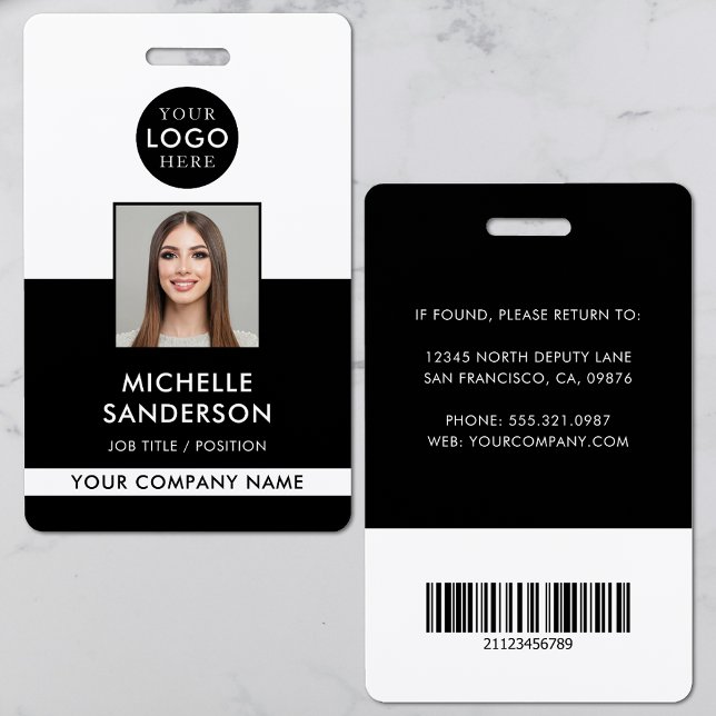 Tarjeta De Identificación Company Logo Staff Barcode Employee Photo ID (Company Logo Staff Barcode Employee Photo ID Badge)