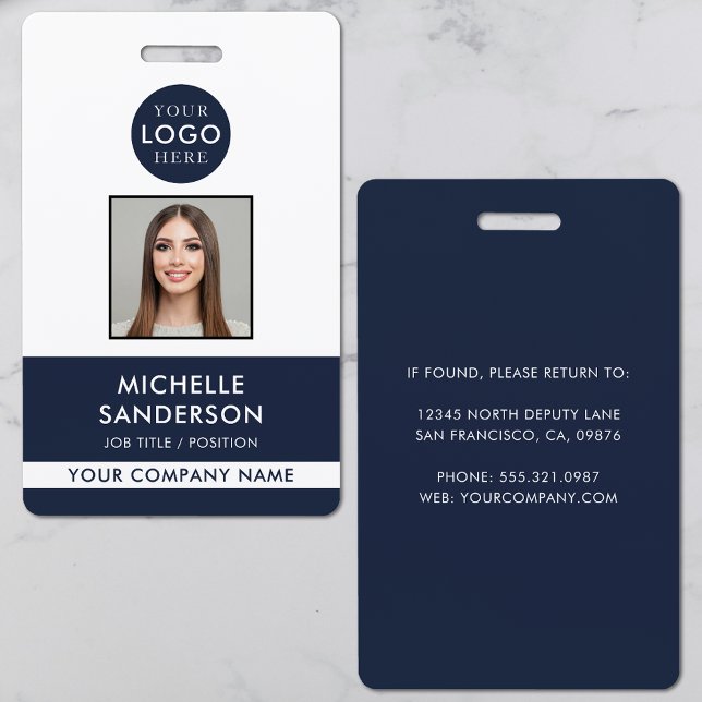 Tarjeta De Identificación Company Logo Staff Employee Photo ID (Company Logo Staff Employee Photo ID Badge)