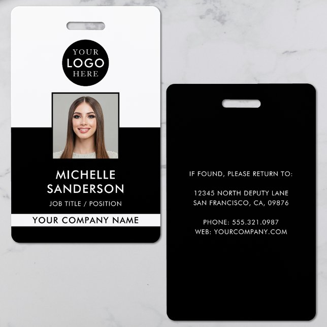 Tarjeta De Identificación Company Logo Staff Employee Photo ID (Company Logo Staff Employee Photo ID Badge)
