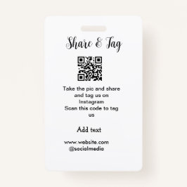 Tarjeta De Identificación Compartir y etiquetar en el análisis de Instagram 