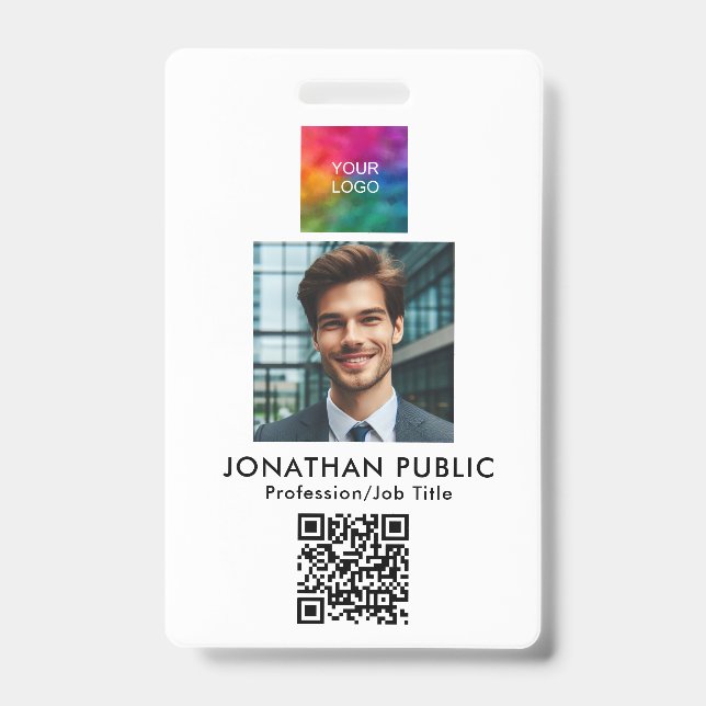 Tarjeta de identificación con código QR Foto del e (Parte frontal)