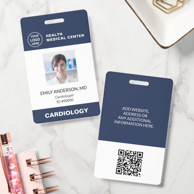 Tarjeta de identificación con código QR para emple (Oficina)