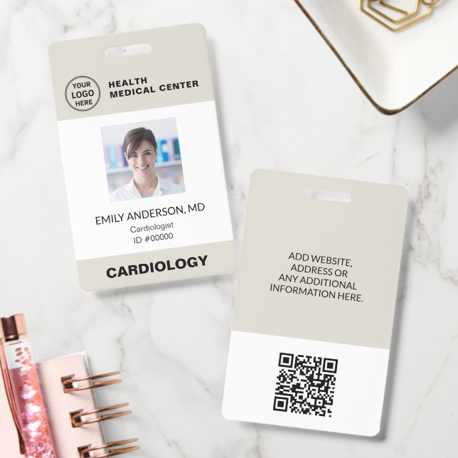 Tarjeta de identificación con código QR para emple (Oficina)