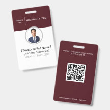 Tarjeta de identificación con código QR para emple