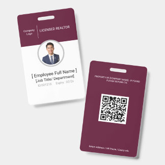 Tarjeta de identificación con foto | Agente inmobi