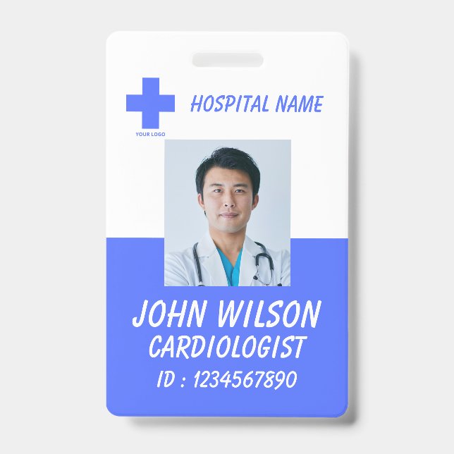 Tarjeta de identificación con foto de enfermera de (Parte frontal)