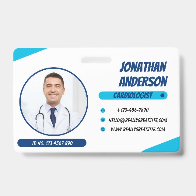 Tarjeta de identificación con foto de enfermera de (Parte frontal)