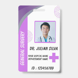 Tarjeta de identificación con foto de enfermera de
