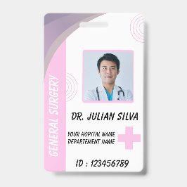 Tarjeta de identificación con foto de enfermera de