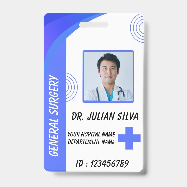 Tarjeta de identificación con foto de enfermera de (Parte frontal)