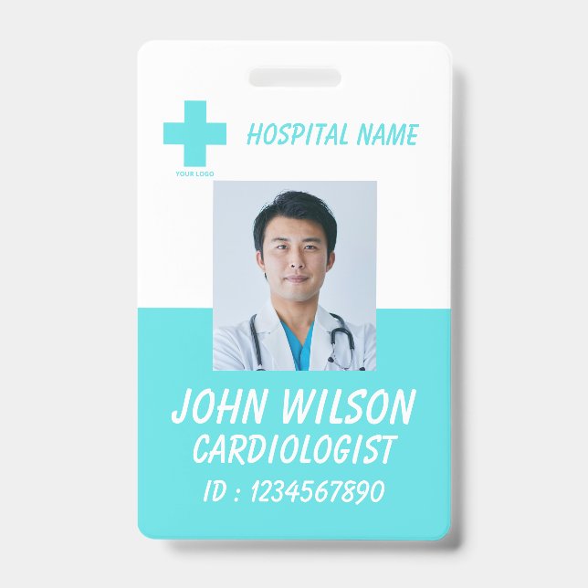 Tarjeta de identificación con foto de enfermera de (Parte frontal)