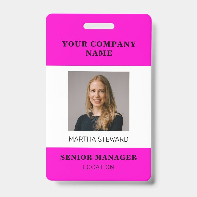 Tarjeta de identificación con foto de su empresa (Parte frontal)