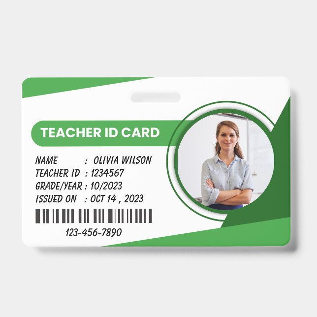 Tarjeta de identificación con foto del personal do (Parte frontal)