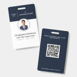 Tarjeta de identificación con foto para empleados
