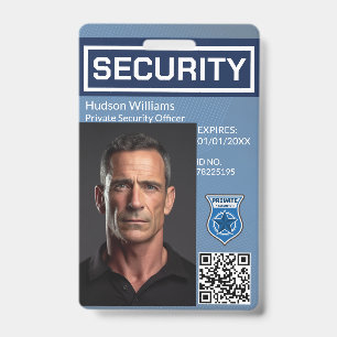 Tarjeta de identificación con foto para guardia de