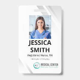 Tarjeta de identificación con foto para oficina mé