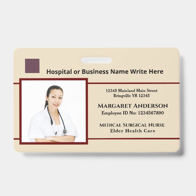 Tarjeta de identificación con foto personalizada d (Parte frontal)