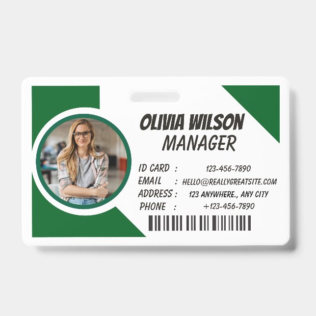 Tarjeta de identificación con foto personalizada L (Parte frontal)