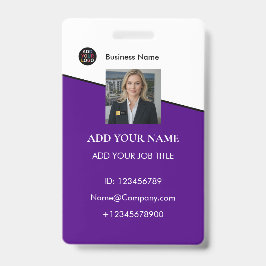 Tarjeta de identificación con logotipo de la empre