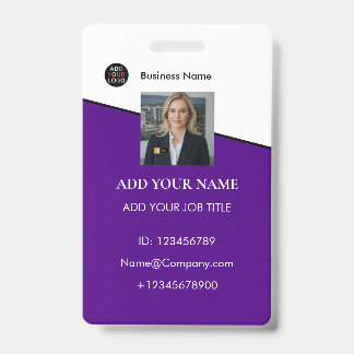 Tarjeta de identificación con logotipo de la empre