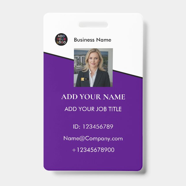Tarjeta de identificación con logotipo de la empre (Parte frontal)