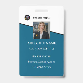 Tarjeta de identificación con logotipo de la empre