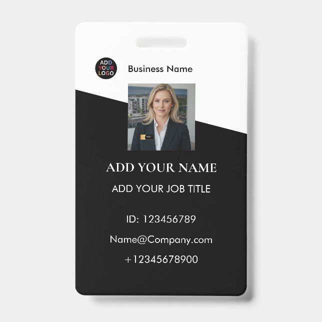 Tarjeta de identificación con logotipo de la empre (Parte frontal)