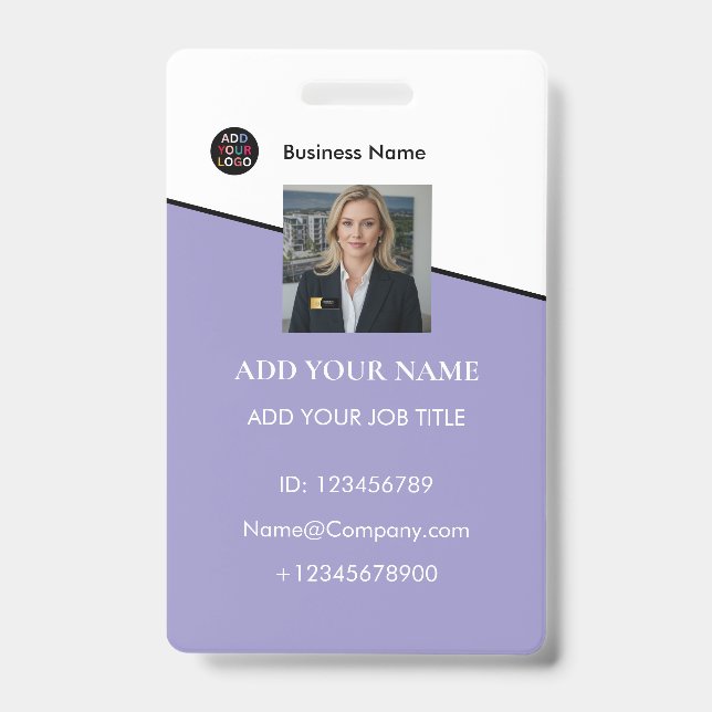 Tarjeta de identificación con logotipo de la empre (Parte frontal)