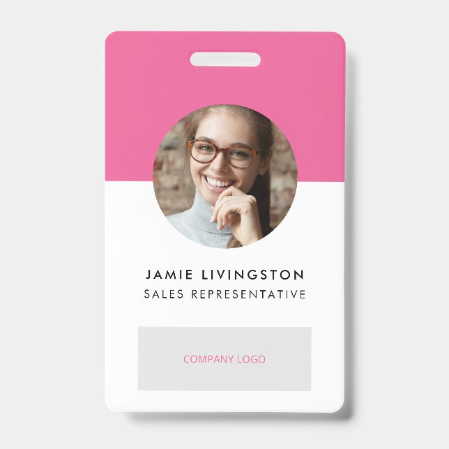 Tarjeta de identificación con logotipo profesional (Parte frontal)