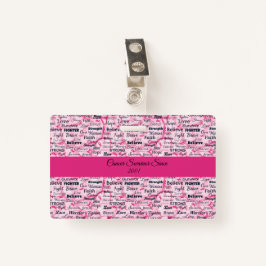 Tarjeta De Identificación Conciencia de sobrevivientes de cáncer de mama