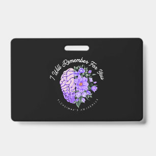 Tarjeta De Identificación Conciencia sobre el Alzheimer Me acordaré por ti