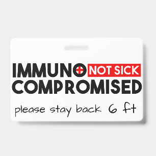 Tarjeta De Identificación Concientización sobre Inmunocomprometidos No Enfer