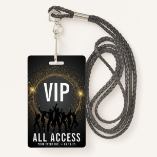 Tarjeta De Identificación Concierto de acceso universal VIP de Black & Gold