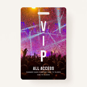 Tarjeta De Identificación Concierto de pase de acceso completo para personal