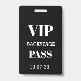 Tarjeta De Identificación Concierto de Pases de Acceso Todo VIP Blanco Negro