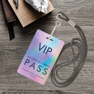 Tarjeta De Identificación Concierto Holográfico VIP All Access Pass Conciert
