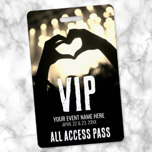 Tarjeta De Identificación Concierto VIP de Acceso Total Personalizado