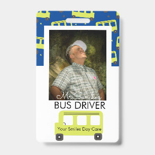 Tarjeta De Identificación Conductor de Autobús Escolar Insignia Amarilla de