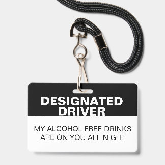 Tarjeta De Identificación Conductor Designado Personalizado Sin Alcohol