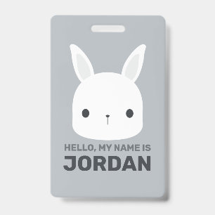 Tarjeta De Identificación Conejito Bonito con Nombre Personalizado