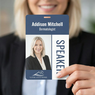 Tarjeta De Identificación Conferencia Empresarial Logotipo Personalizado Azu