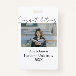 Tarjeta De Identificación Congratulations photo graduate name university yea
