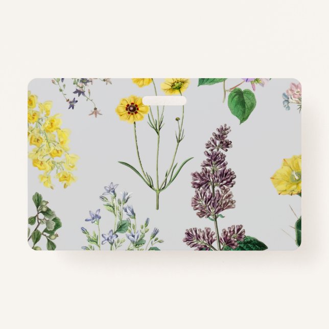 Tarjeta De Identificación Conjunto de flores de época (Anverso)