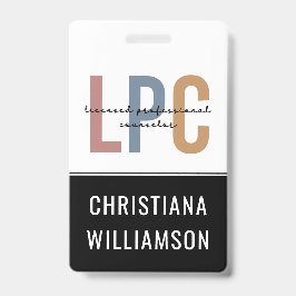 Tarjeta De Identificación Consejero Profesional Licenciado Personalizado