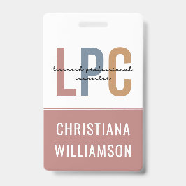 Tarjeta De Identificación Consejero Profesional Licenciado Personalizado